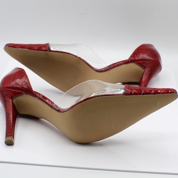 Bisou Bisou by Michele Bohbot red croc heels - Picture 4 of 9